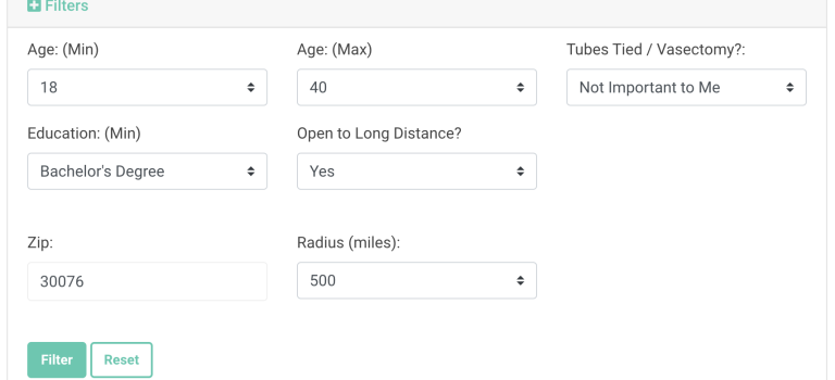 Childfree Dating Site (CFdating.com) Long Distance Match Filter - New Feature Screenshot